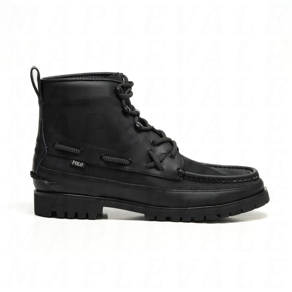 Polo Ralph Lauren Ranger Mid Ballistic Nylon Boots Men's Sz 9.5 Black Oxford NIB